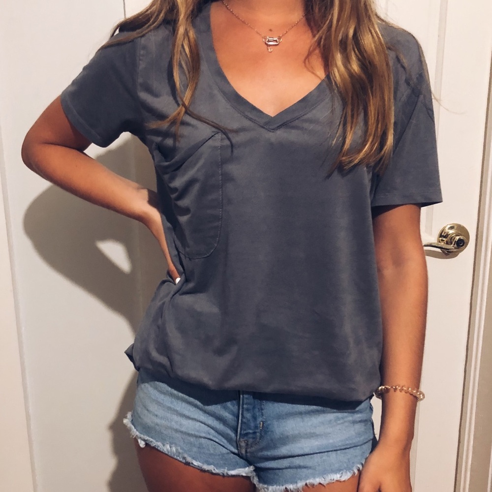 Z Supply Gray Ultra Suede Top Size S